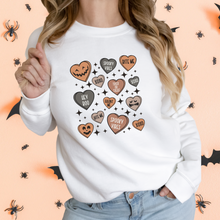 Load image into Gallery viewer, Halloween Candy Hearts Sweatshirt
