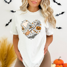 Load image into Gallery viewer, Heart doodles Halloween graphic tee
