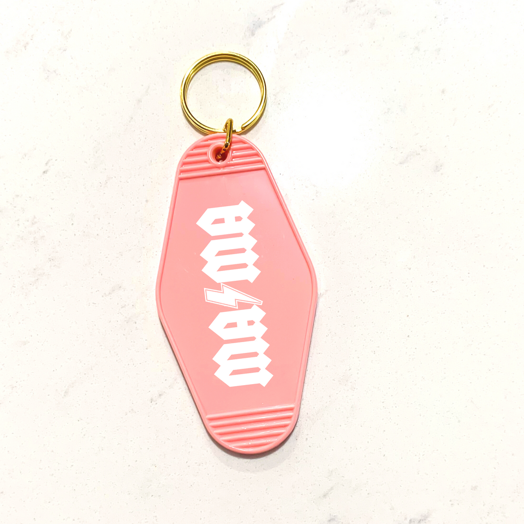 Mama lightning bolt motel keychain