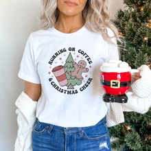 Load image into Gallery viewer, Funny Christmas Shirt Running on Coffee and Christmas Cheer.
