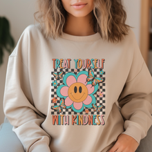 Load image into Gallery viewer, Treat yourself with kindness Women’s Sweatshirt.
