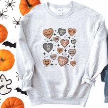 Load image into Gallery viewer, Halloween Candy Hearts Sweatshirt
