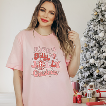 Load image into Gallery viewer, Holly Jolly Christmas Crew t-shirt. Christmas graphic tee
