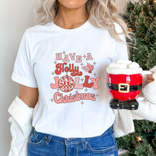 Load image into Gallery viewer, Holly Jolly Christmas Crew t-shirt. Christmas graphic tee
