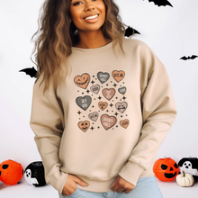 Load image into Gallery viewer, Halloween Candy Hearts Sweatshirt
