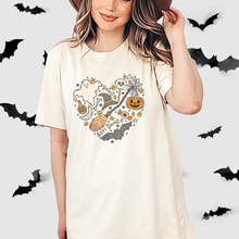 Load image into Gallery viewer, Heart doodles Halloween graphic tee
