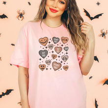 Load image into Gallery viewer, Halloween Candy Hearts t-shirt
