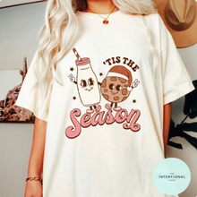 Load image into Gallery viewer, Cookies and Milk Christmas Crew t-shirt. Christmas graphic tee
