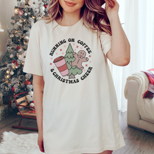 Load image into Gallery viewer, Funny Christmas Shirt Running on Coffee and Christmas Cheer.
