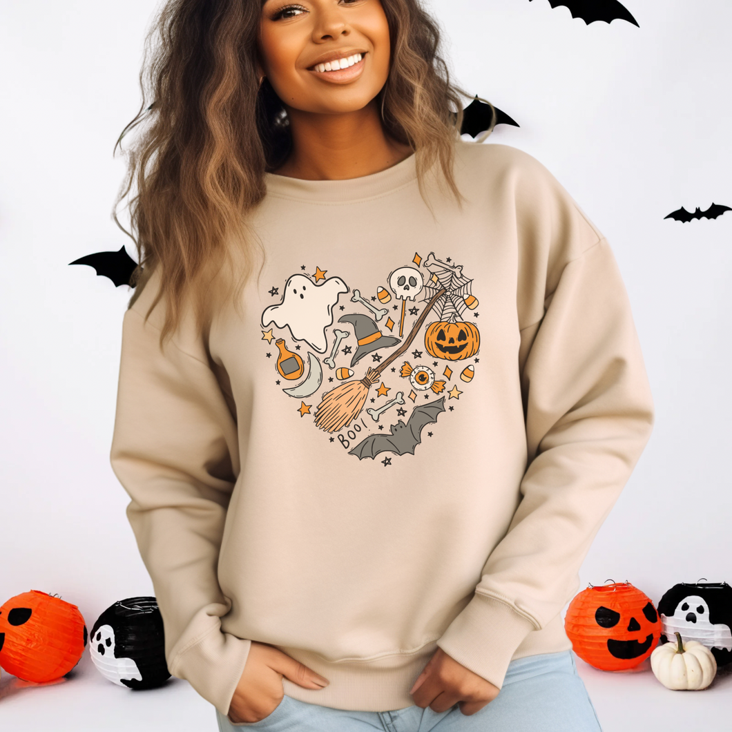 Halloween Heart Doodles Women’s Sweatshirt