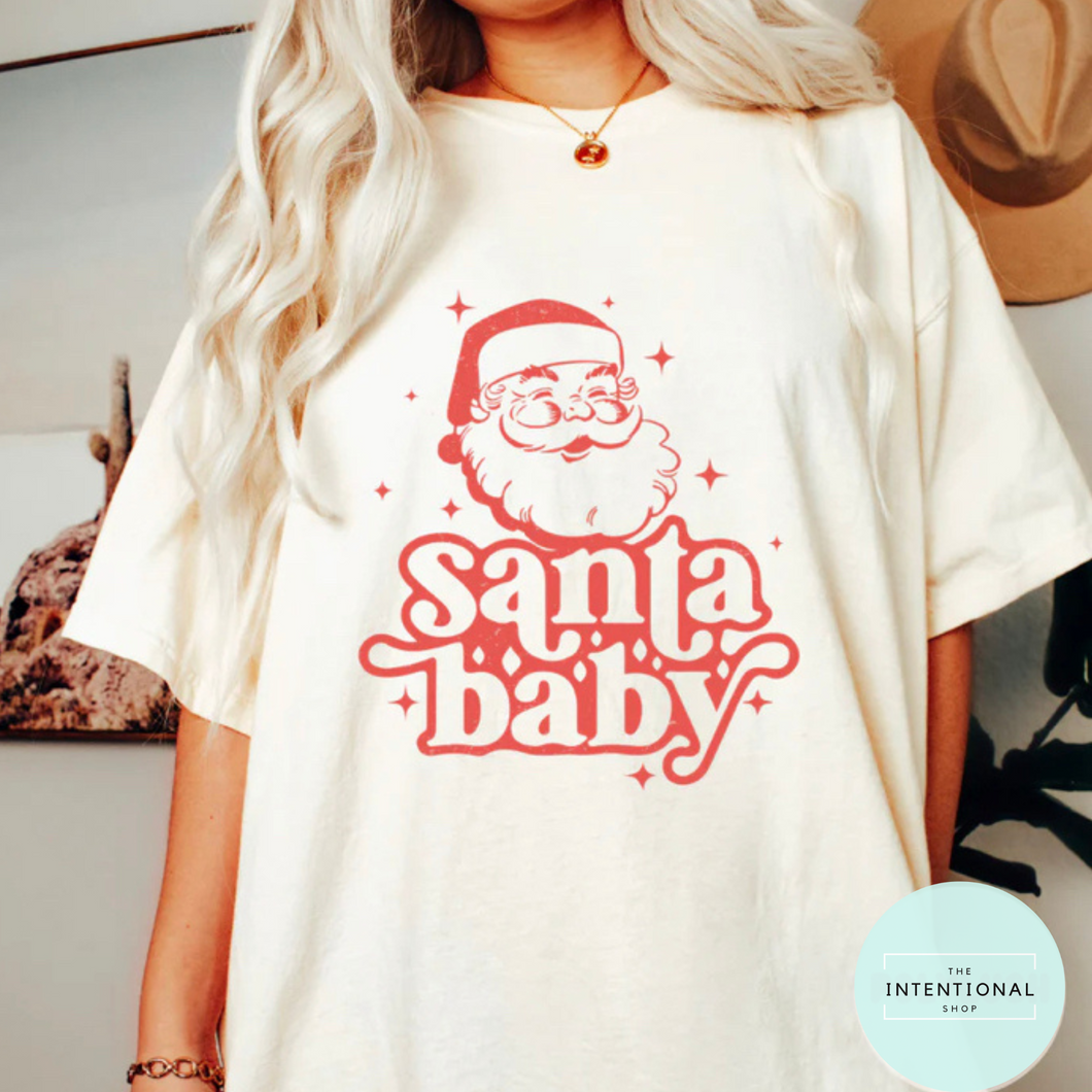 Santa Baby Christmas Shirt. Christmas graphic tee