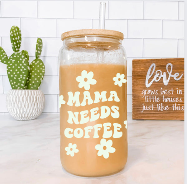 Mama Needs Coffee  Iced Coffee Beer Can Glass – Lila and Lula