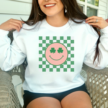 Load image into Gallery viewer, Smiley face St Patrick’s day sweatshirt
